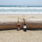 Asymmetric Wine Bottle and Glass Dangle Earrings
