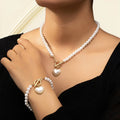 Beaded Heart Pendant Bracelet and Necklace Set