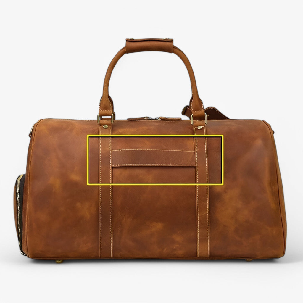 Elegante reistas van volnerf leer, 55cm