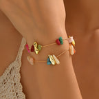 Boho Multicolour Beaded Charm Bracelet