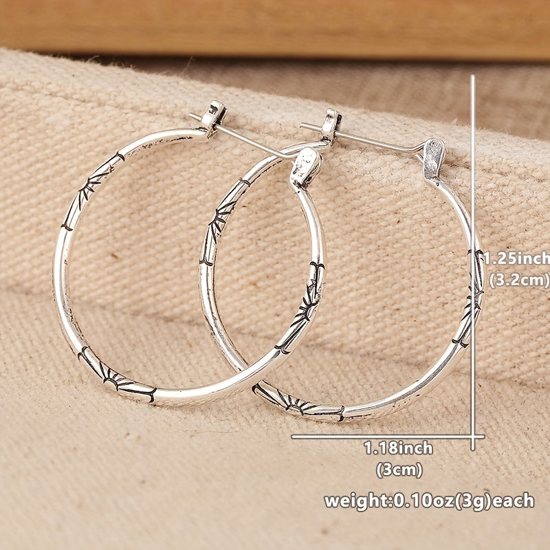 Vintage-Style Artisan Floral Hoop Earrings