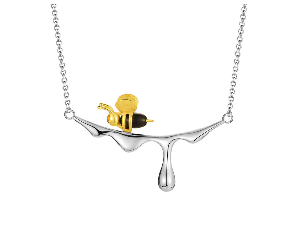 Dripping Honey and Bee Necklace