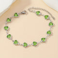 Stainless Steel Heart Link Bracelet with Enamel Colours