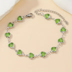 Stainless Steel Heart Link Bracelet with Enamel Colours