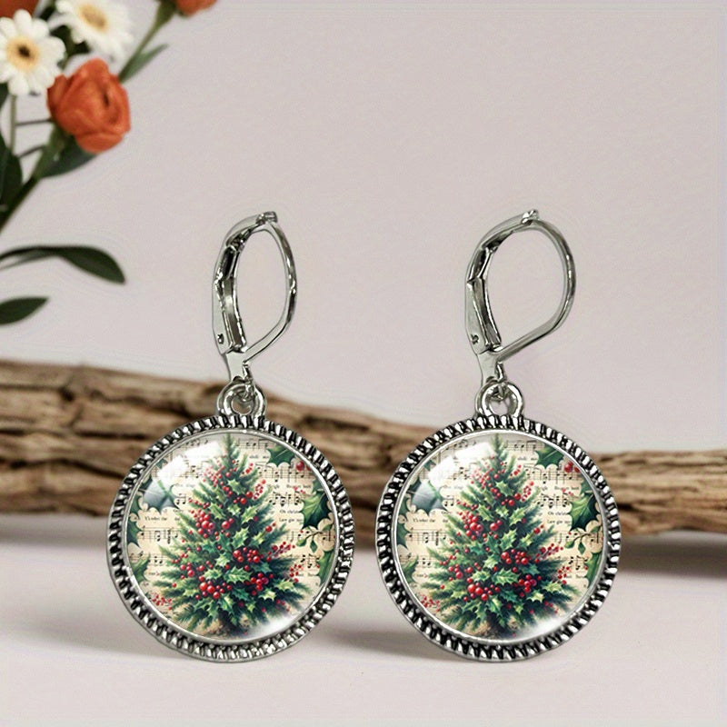 Vintage-Style Christmas Tree Earrings