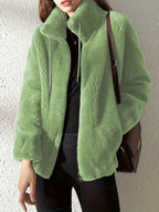 Zip-Front Jacket with a Relaxed Shape and Soft Warm Lining