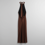 Halter Neck Open-Back Straight Maxi Dress