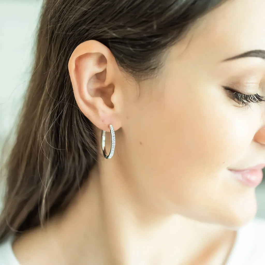 Pavé Earrings in Three Metal Tones
