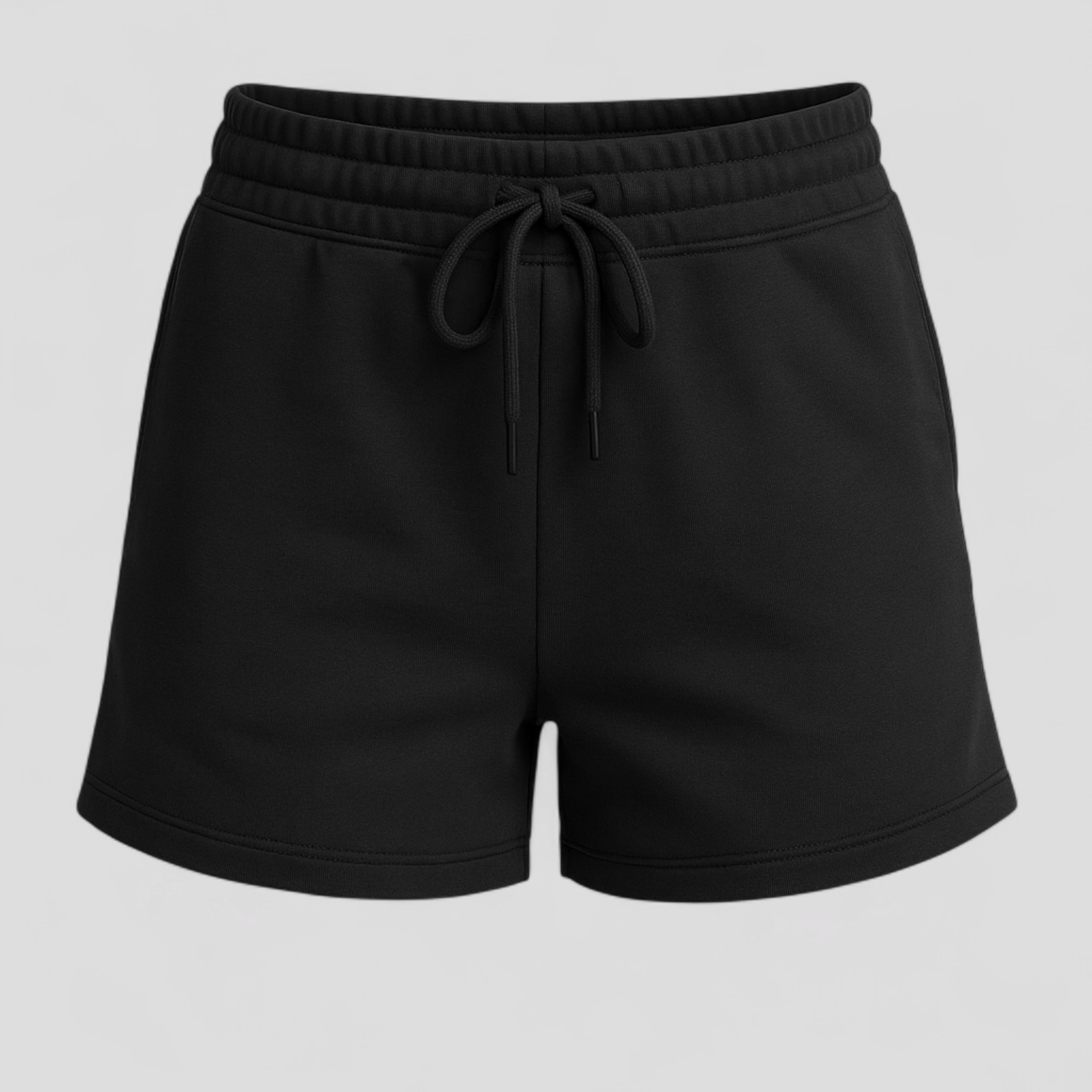 Zachte sweatshort met koordtaille en zakken opzij