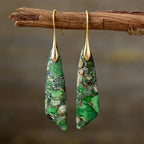 Geometric Gemstone Earrings in Mixed Tones