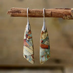 Geometric Gemstone Earrings in Mixed Tones