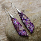 Geometric Gemstone Earrings in Mixed Tones