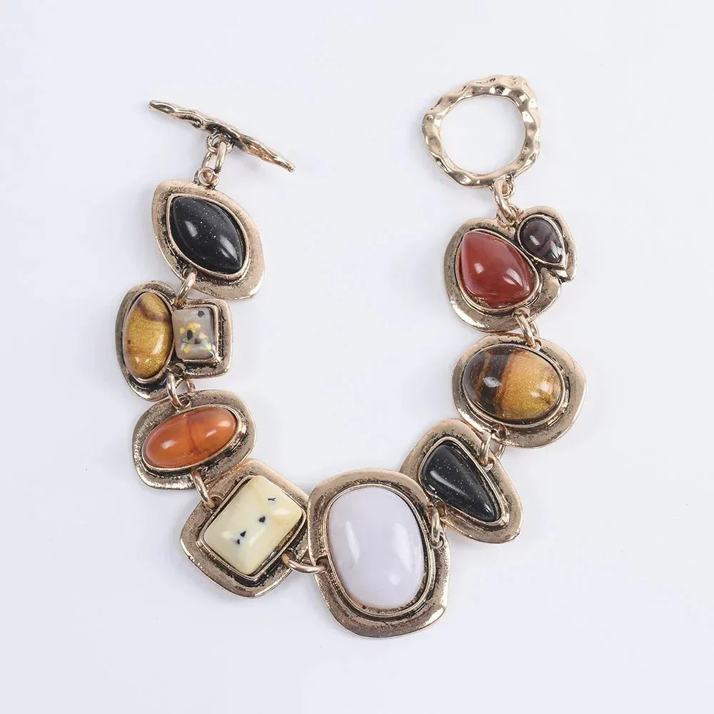 Bohemian Beaded Charm Bracelet with Mixed Detail