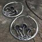 Mushroom Drop Earrings with Bohemian Detailing
