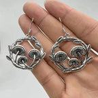 Mushroom Drop Earrings with Bohemian Detailing