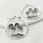 Mushroom Drop Earrings with Bohemian Detailing
