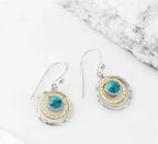Boho Saturn Earrings with Turquoise Stone