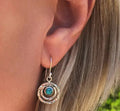 Boho Saturn Earrings with Turquoise Stone