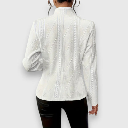 Briseis Women's Mock Neck Cable Knit Sweater Top