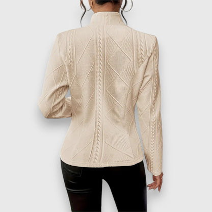 Briseis Women's Mock Neck Cable Knit Sweater Top