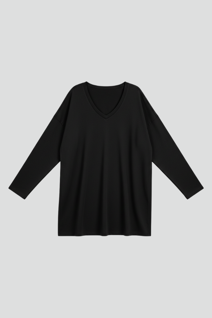 Brixton Women's V Neck Relaxed Fit Long Sleeve Top