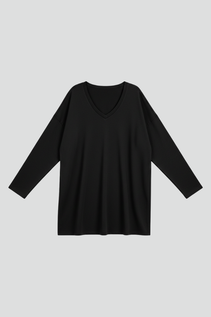 Brixton Women's V Neck Relaxed Fit Long Sleeve Top