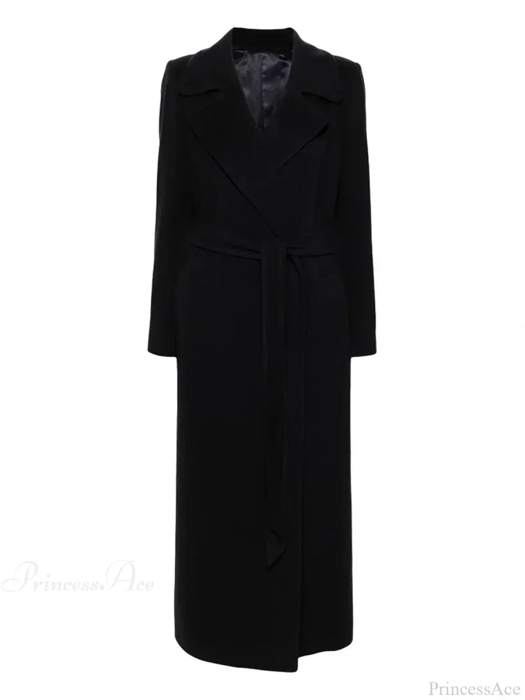 Slim-Fit Twill Coat with a Turn-Down Lapel and Tie Belt