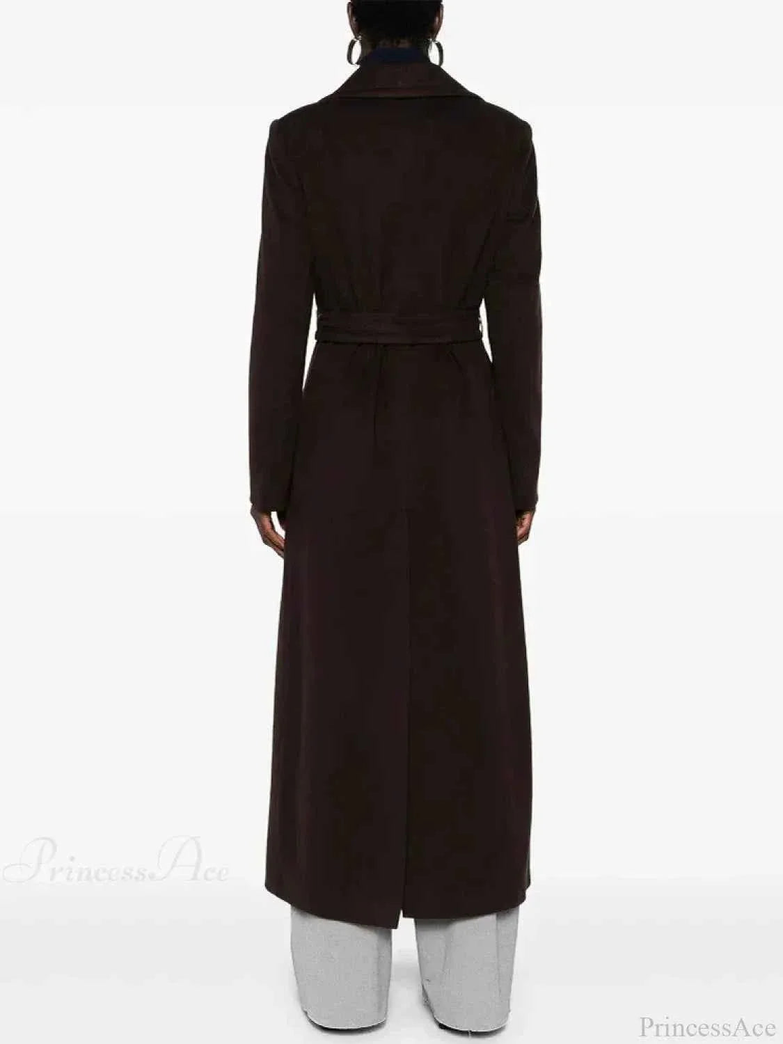 Slim-Fit Twill Coat with a Turn-Down Lapel and Tie Belt