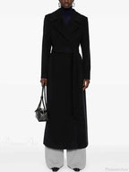 Slim-Fit Twill Coat with a Turn-Down Lapel and Tie Belt