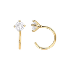 Spark-Tipped Hoop Earrings in Gold Tone
