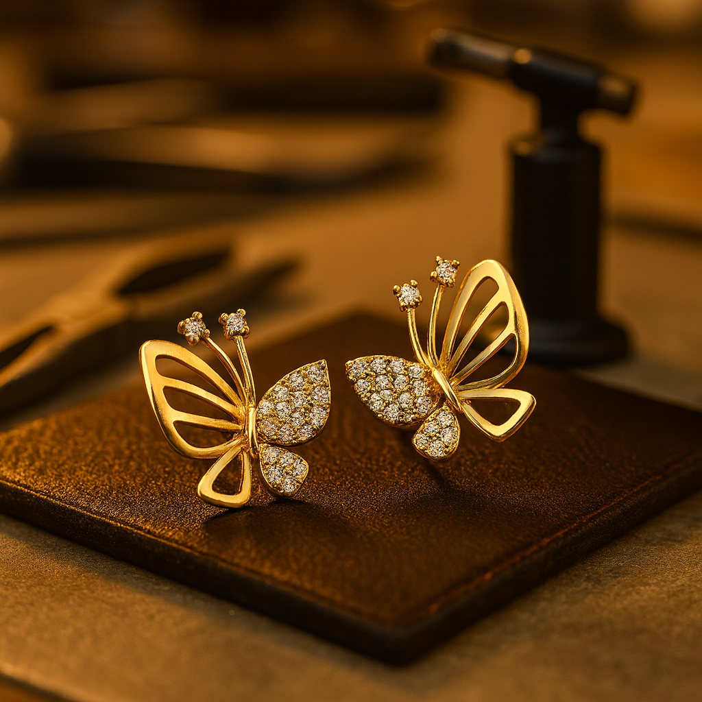 Zircon Butterfly Stud Earrings
