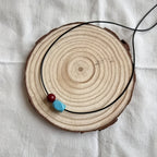 Bohemian Turquoise and Cinnabar Beaded Pendant Necklace