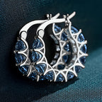 Zirconia Inlaid Circular Hoop Earrings