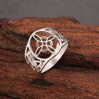 Vintage-Style Celtic Cross Button Ring