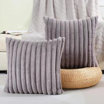 Pluche Kussenhoes – Zachte Imitatiebont Kussenhoes voor Bank & Bed