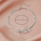 Rhinestone Butterfly Bracelet in Silver Tone