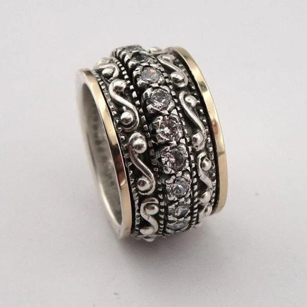 Carved Gemstone-Look Ring