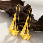Vintage Hollow Geometric Hammered Pendant Earrings