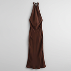 Halter Neck Open-Back Straight Maxi Dress