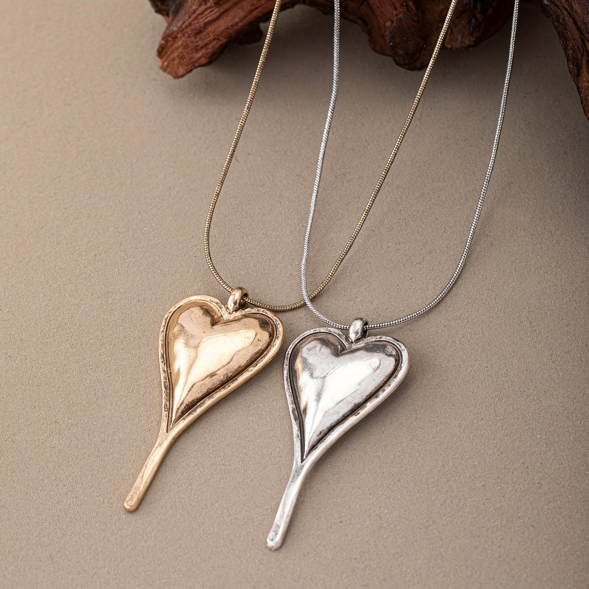 Bohemian Minimalist Heart Pendant Necklace
