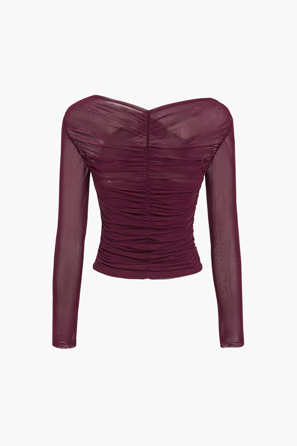 Mesh Wrap Top with Long Sleeves
