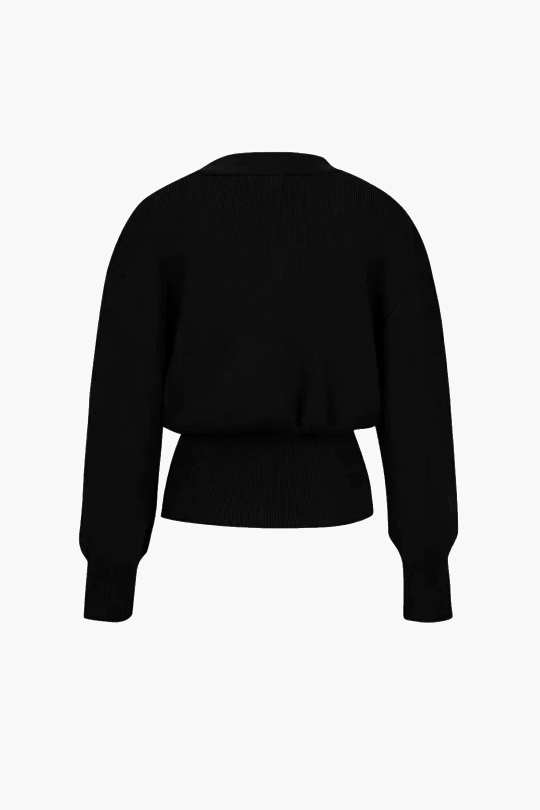 V-Neck Knit Cardigan with Gold-Tone Button Placket
