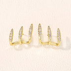 Three-Prong Rhinestone Earrings