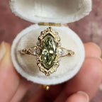Green Cubic Zirconia Engagement-Style Ring