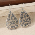 Retro Teardrop Ethnic Threaded Print Earrings