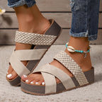 Braided Platform Slide Sandals