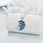 Ocean Wave Pearl Pendant Necklace