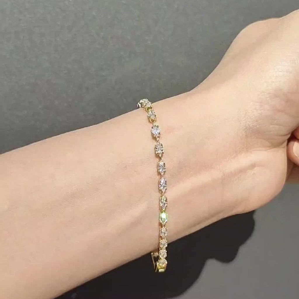 Zirconia Gold-Plated Tennis Bracelet