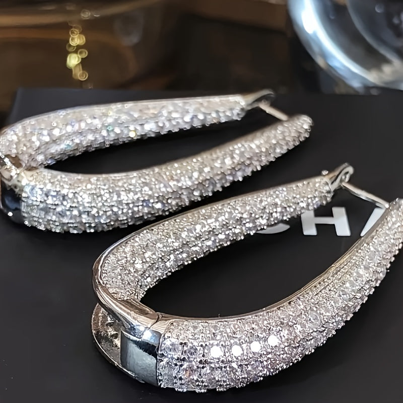 Cubic Synthetic Zirconia Hoop Earrings in Six Styles