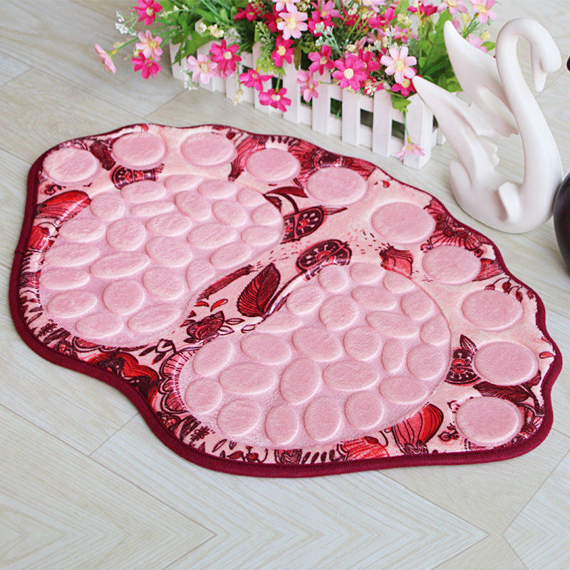 Cobblestone Embossed Non-Slip Bathroom Rug – Polyester, 39x59cm